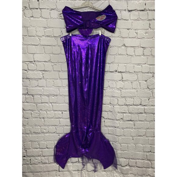 Mermaid Merman Purple Sparkle 3 Piece Adult L XL Costume Drama Dept As Is - Picture 10 of 16